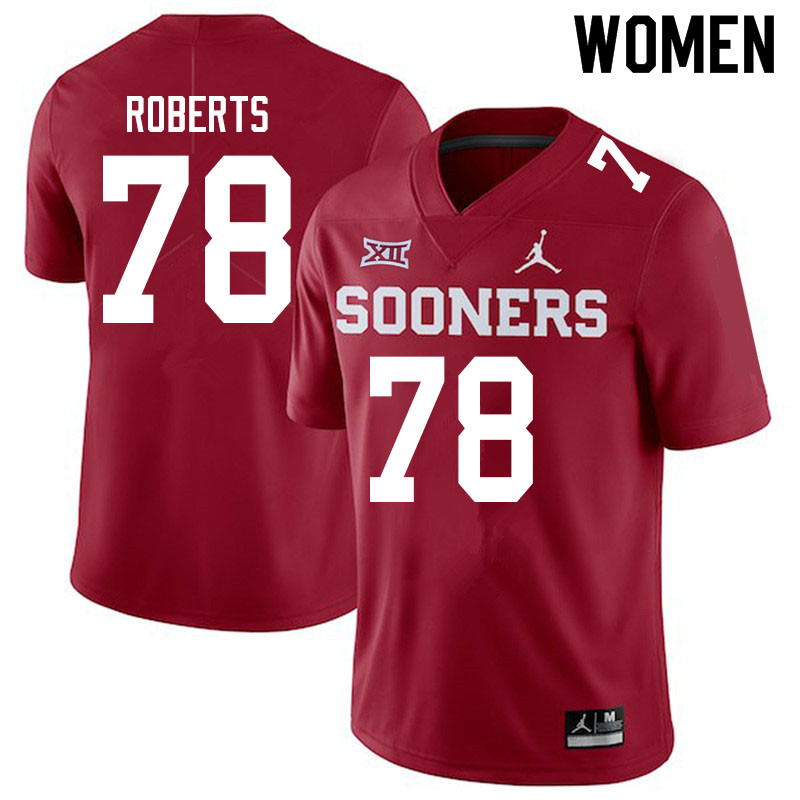 Women #78 Bryce Roberts Oklahoma Sooners Jordan Brand College Football Jerseys Sale-Crimson